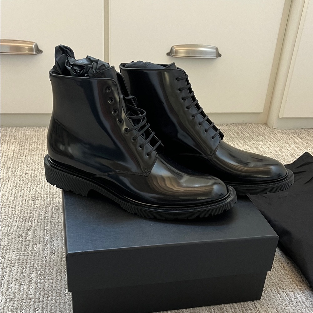 Saint Laurent Cordovan Calf Leather Boots